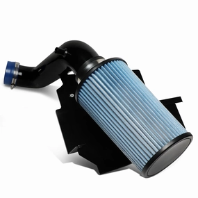 02-03 Jeep Liberty 3.7L V6 Black Cold Air Intake w/Heat Shield Cone Filter