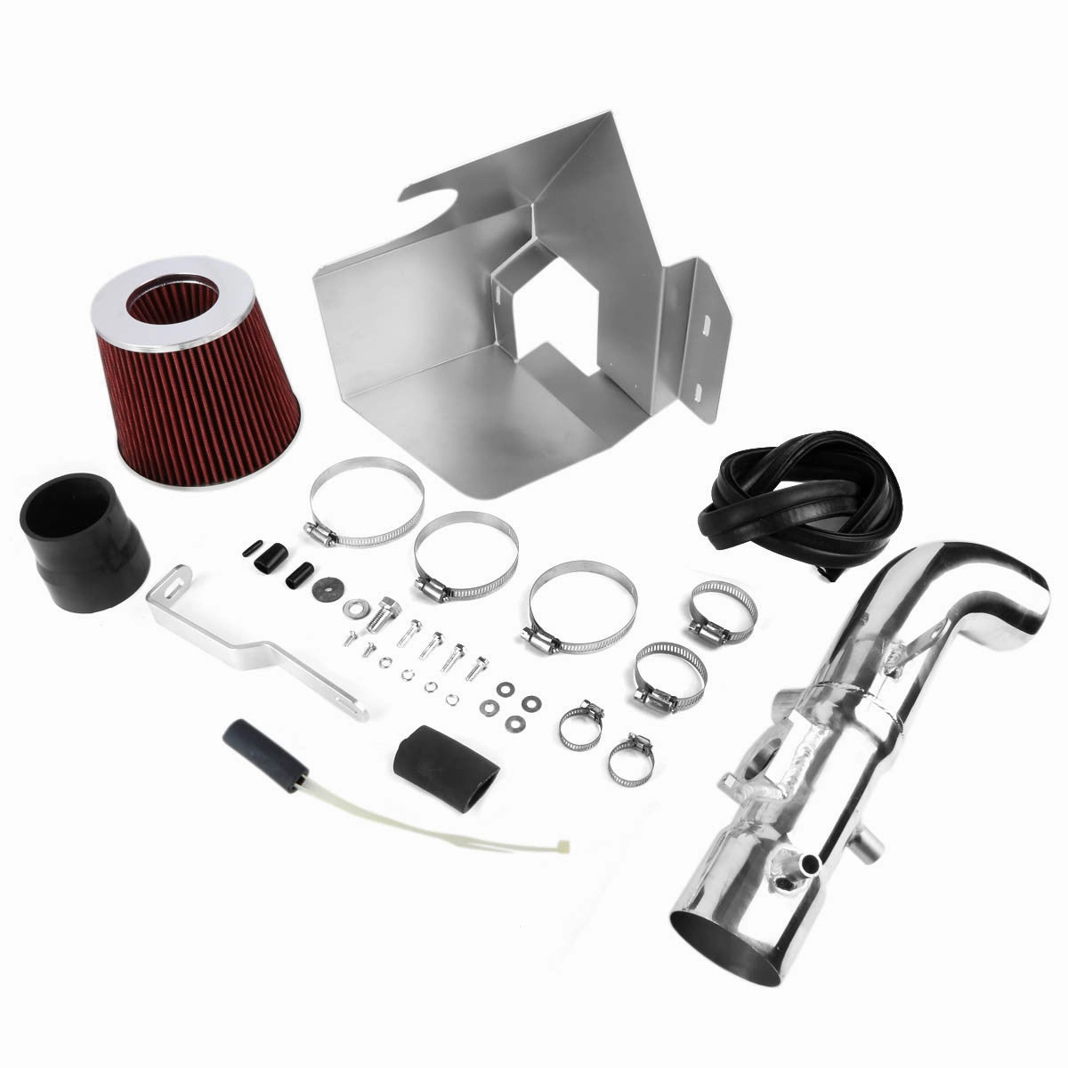 02-06 Toyota Camry Solara 2.4L L4 Red Cold Air Intake w/Heat Shield Cone Filter