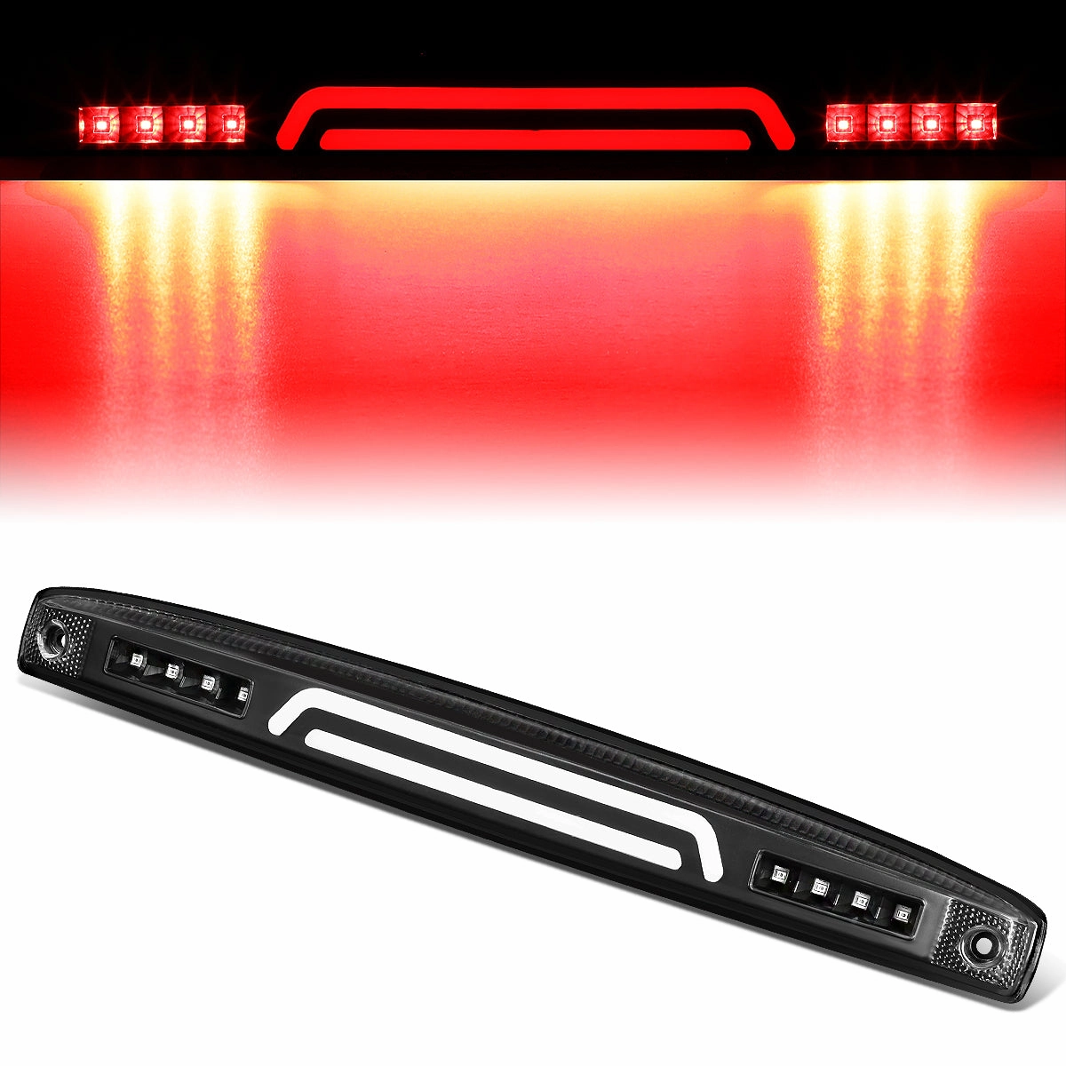 03-06 Dodge Ram 2500 3500 LED Bar Rear Center Tailgate Light - Black Housing