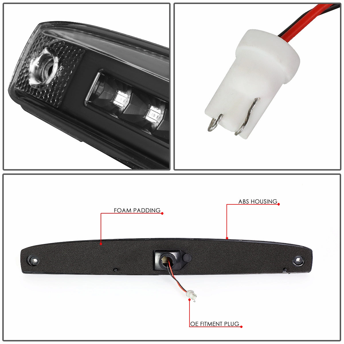 03-06 Dodge Ram 2500 3500 LED Bar Rear Center Tailgate Light - Black Housing