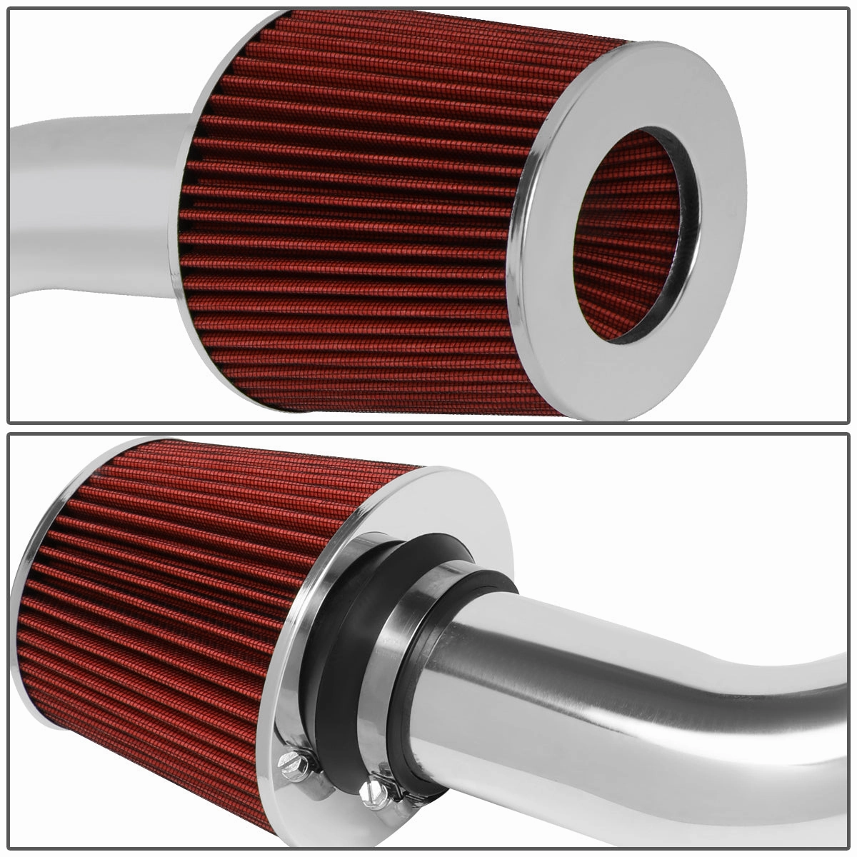 03-06 Infiniti G35 Aluminum Cold Air Intake w/Red Cone Filter
