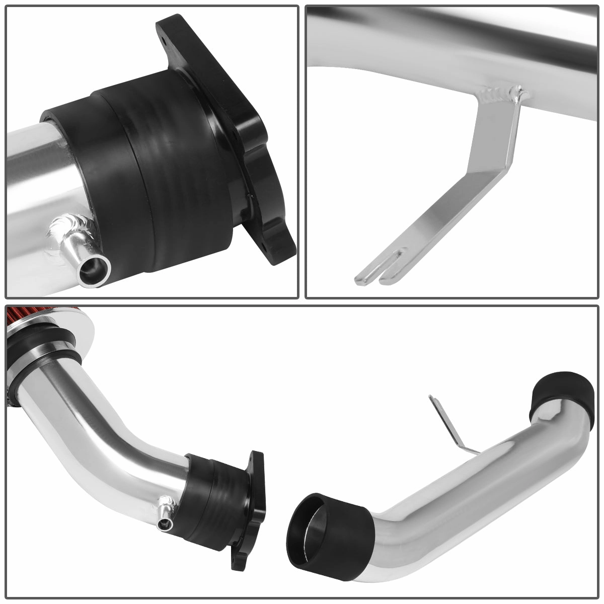 03-06 Infiniti G35 Aluminum Cold Air Intake w/Red Cone Filter
