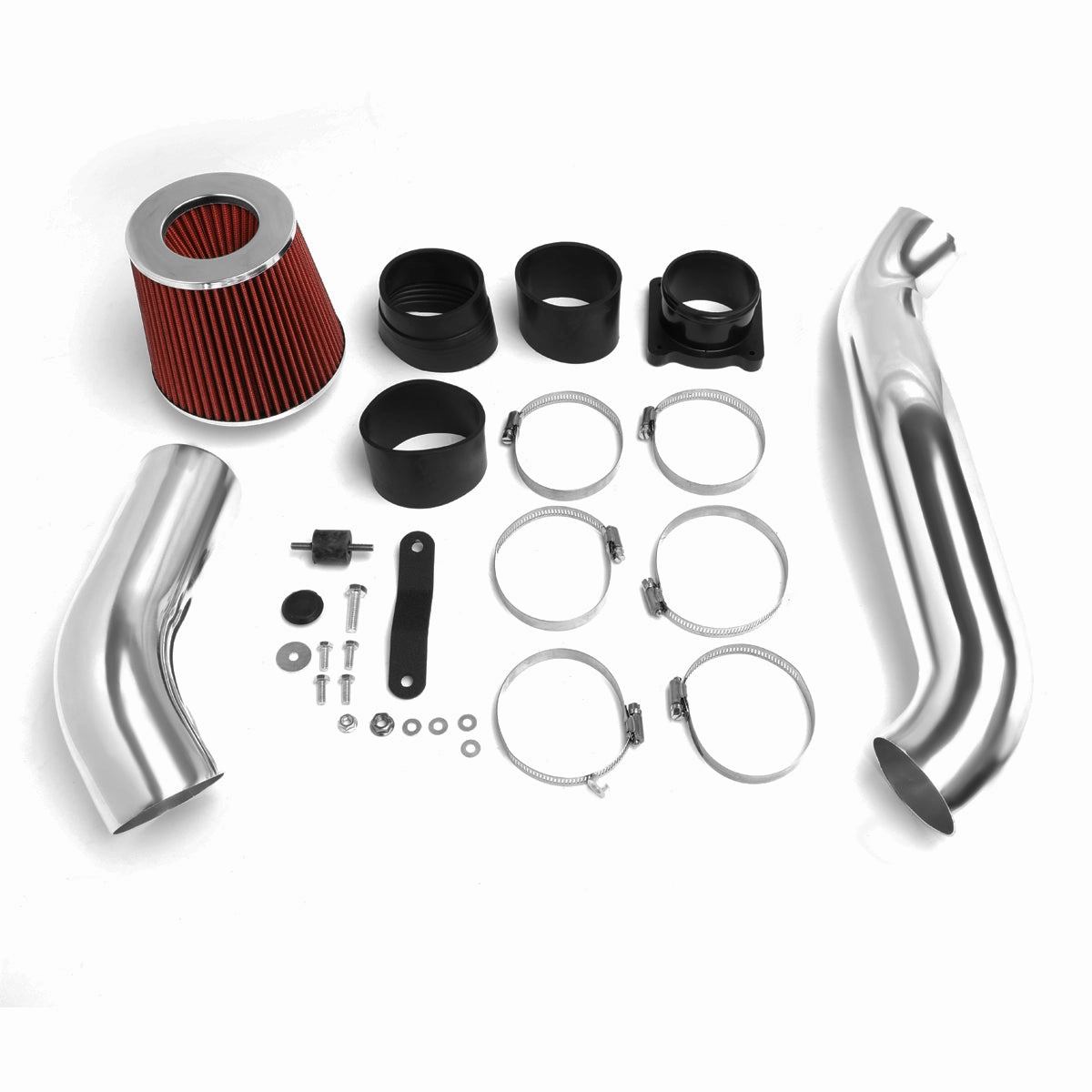 03-06 Nissan 350z Aluminum Cold Air Intake w/Red Cone Filter