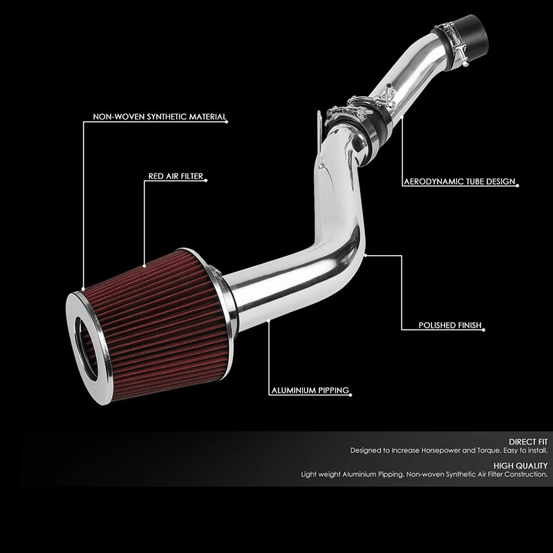 03-08 Hyundai Tiburon 2.7L V6 Aluminum Cold Air Intake w/Red Cone Filter