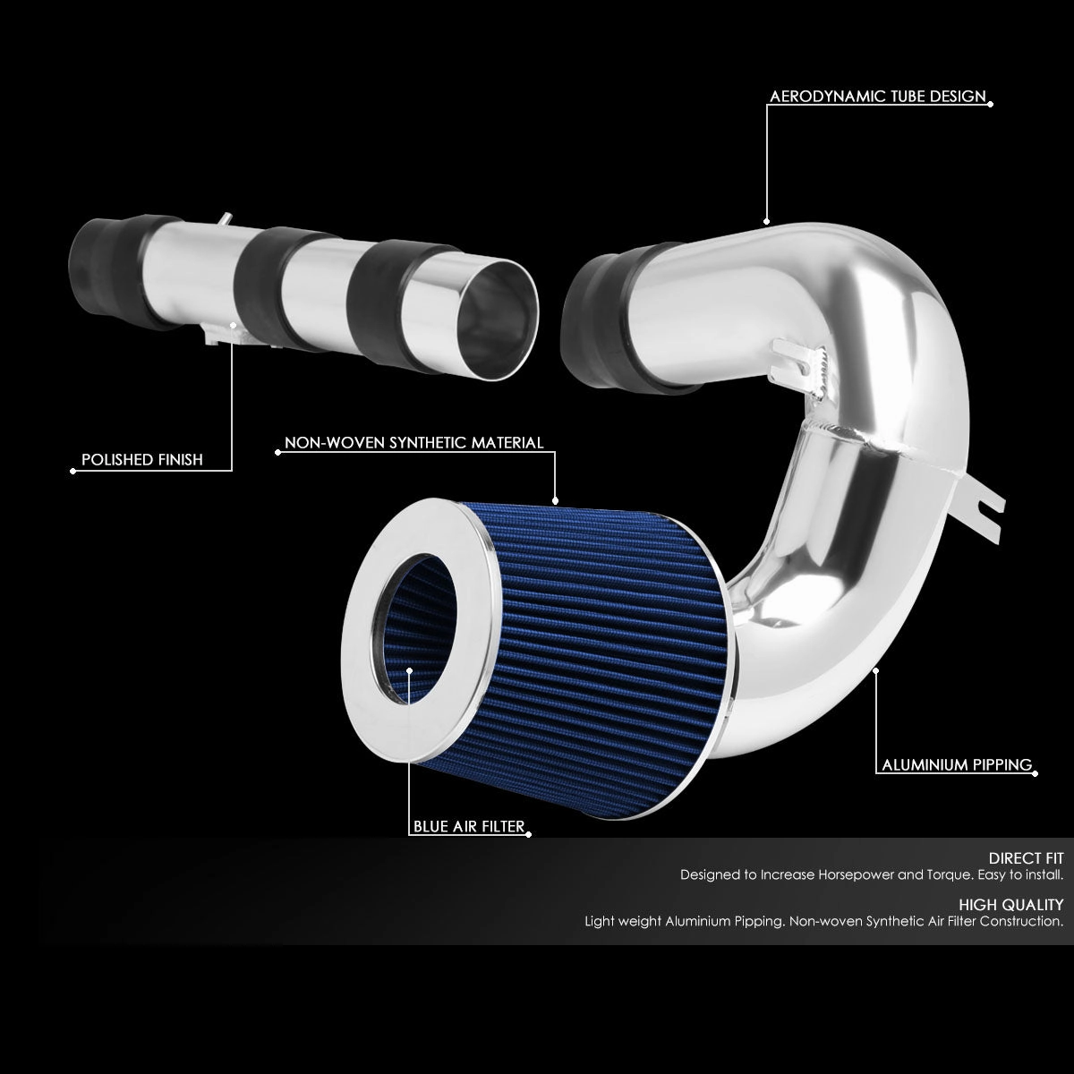 04-11 Mazda RX8 Aluminum Cold Air Intake w/Blue Cone Filter