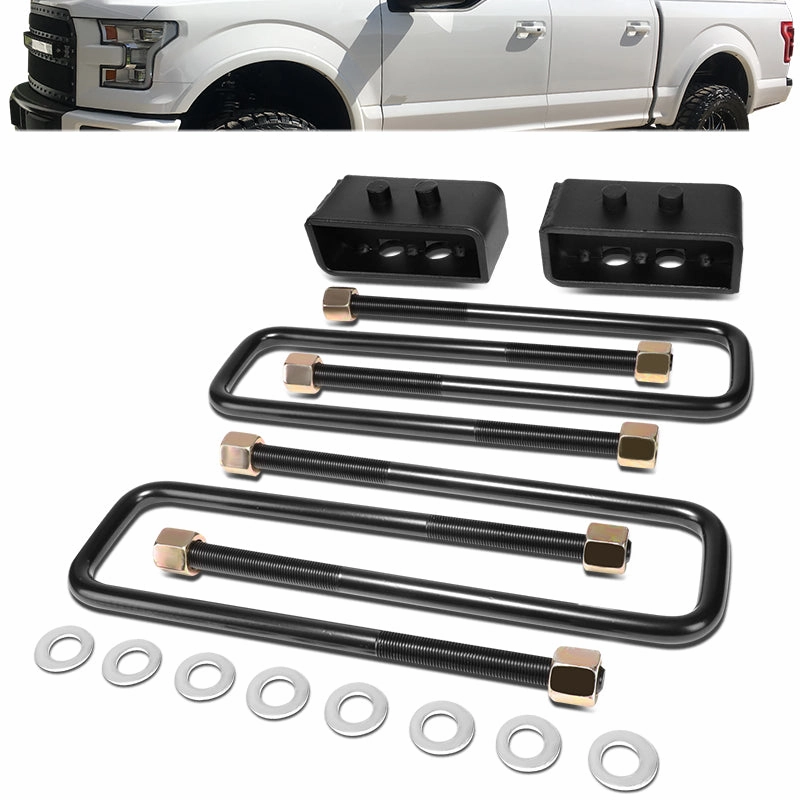 04-22 Ford F150 RWD 2 in. / 4WD 0.5 in. Rear Lift Block Kit  U-Bolts