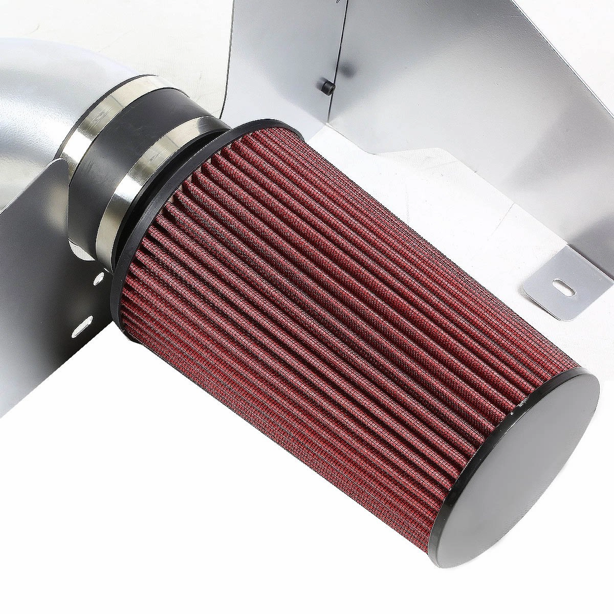 05-09 Ford Mustang 4.6L V8 Aluminum Cold Air Intake Kit w/Heat Shield Filter - Silver