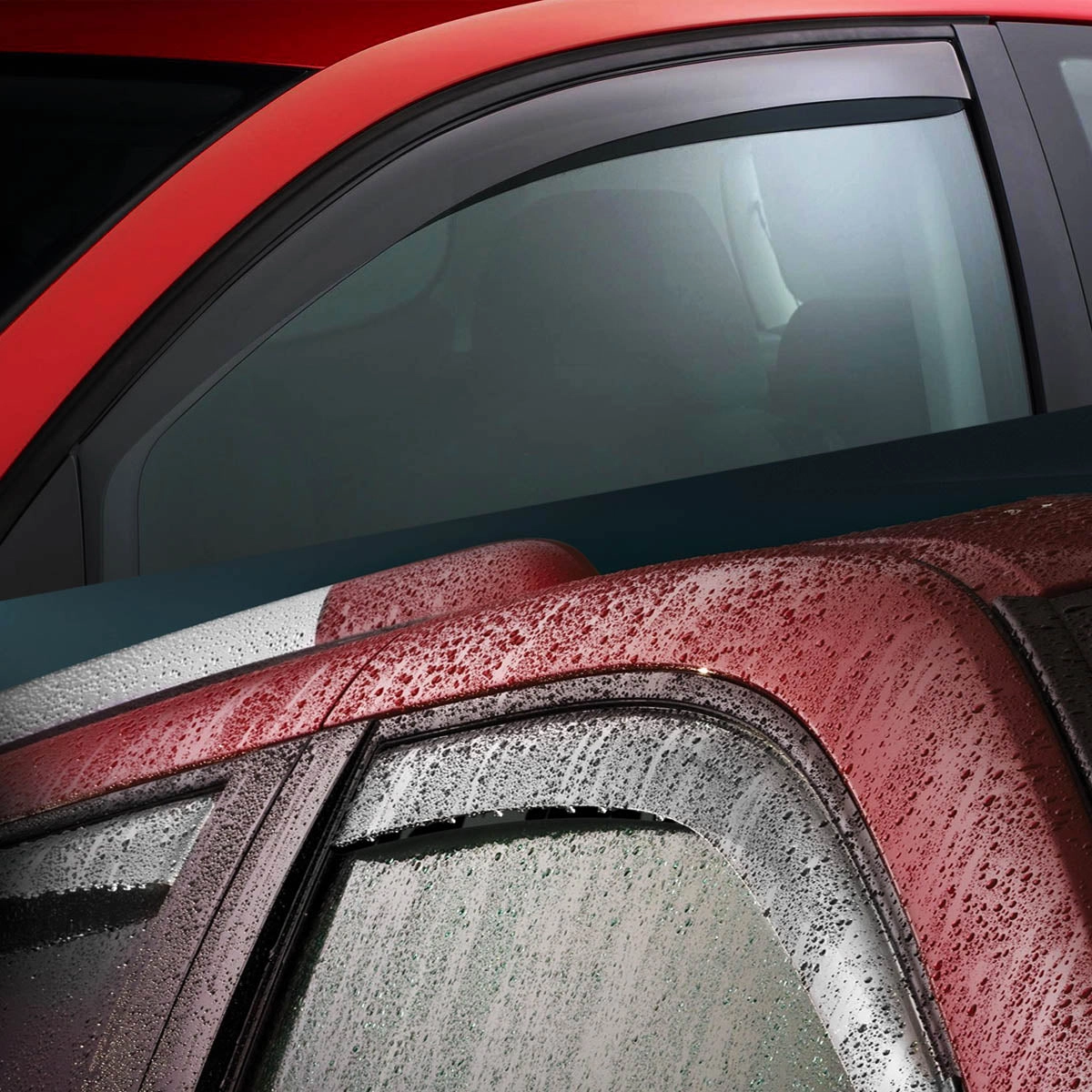 05-09 Ford Mustang Front Tape-On Wind Deflectors Window Visors