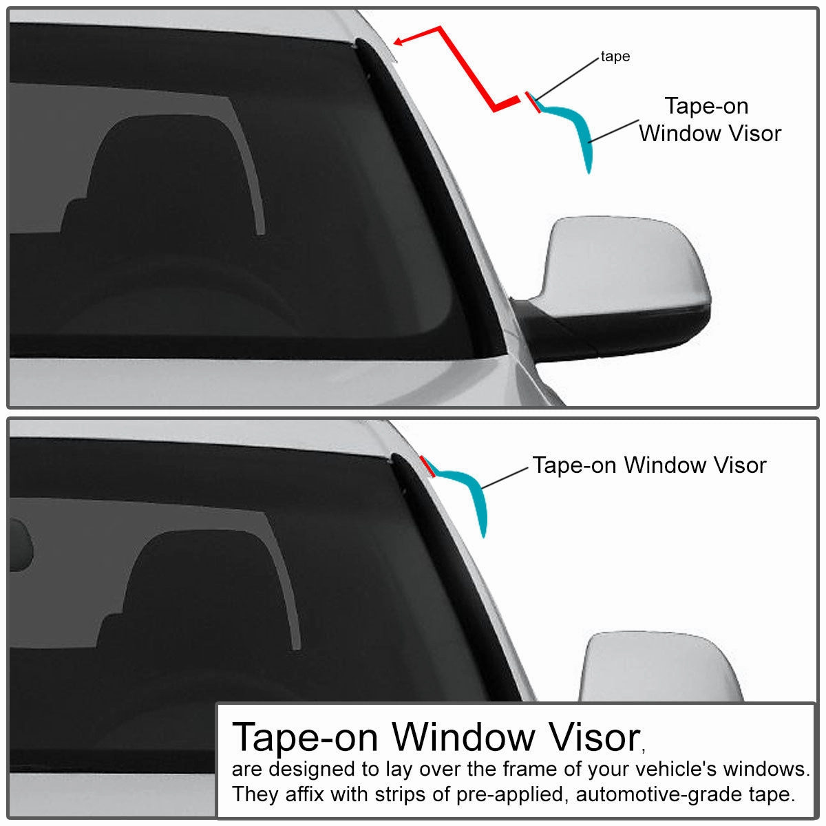 05-12 Toyota Avalon Tape-On Wind Deflectors Window Visors