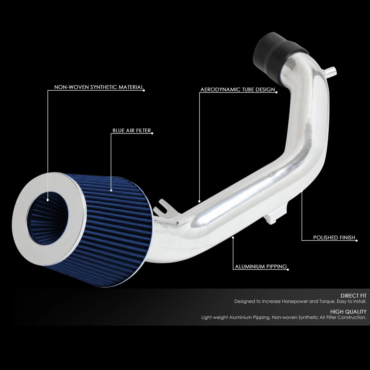 06-07 Mazda 6 Mazdaspeed Aluminum Cold Air Intake w/Blue Cone Filter
