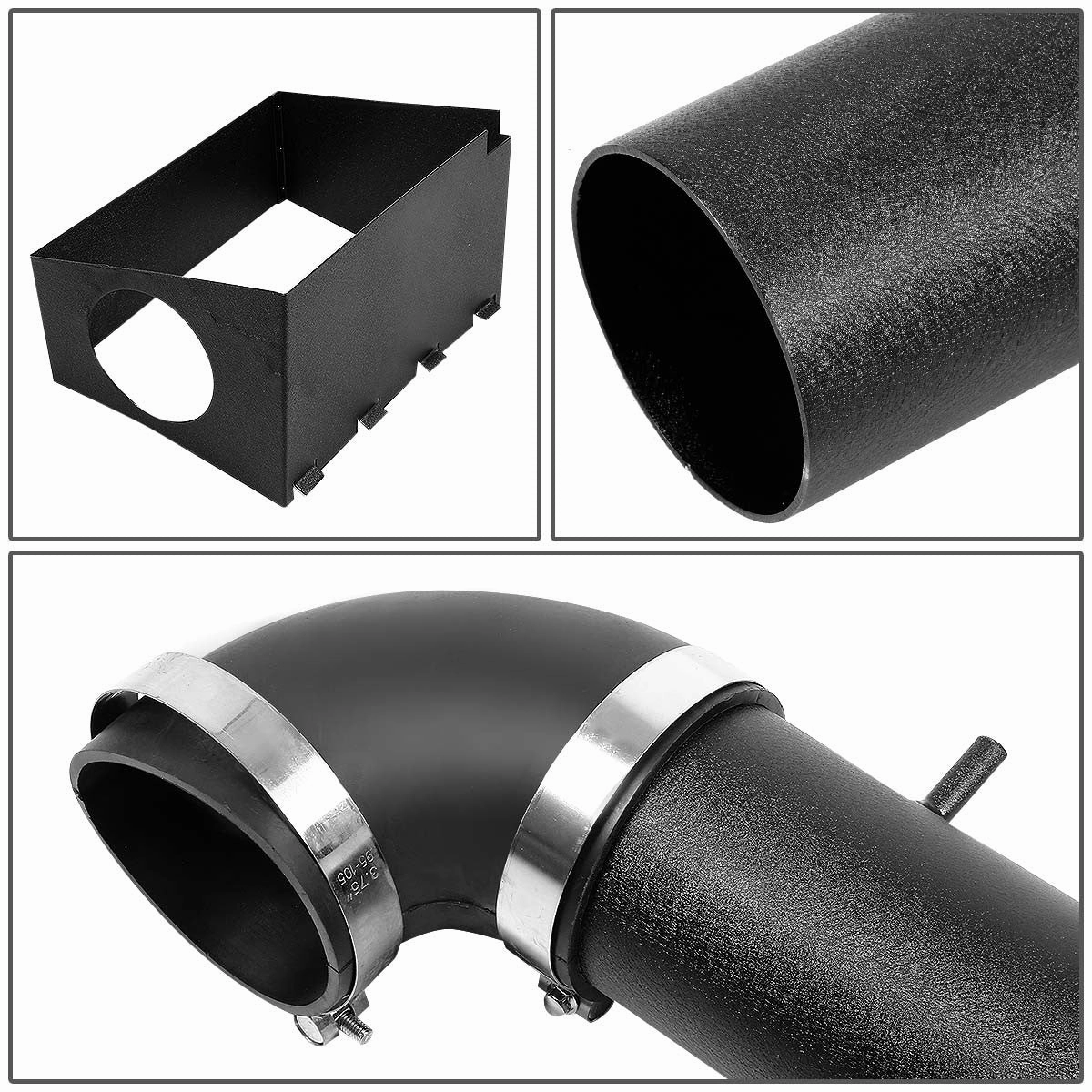 06-10 Jeep Grand Cherokee 6.1L V8 Black Cold Air Intake w/Heat Shield Cone Filter