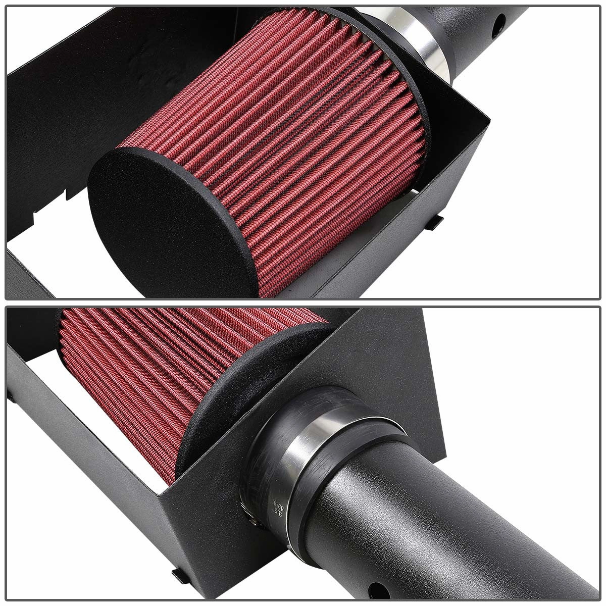 06-10 Jeep Grand Cherokee 6.1L V8 Black Cold Air Intake w/Heat Shield Cone Filter
