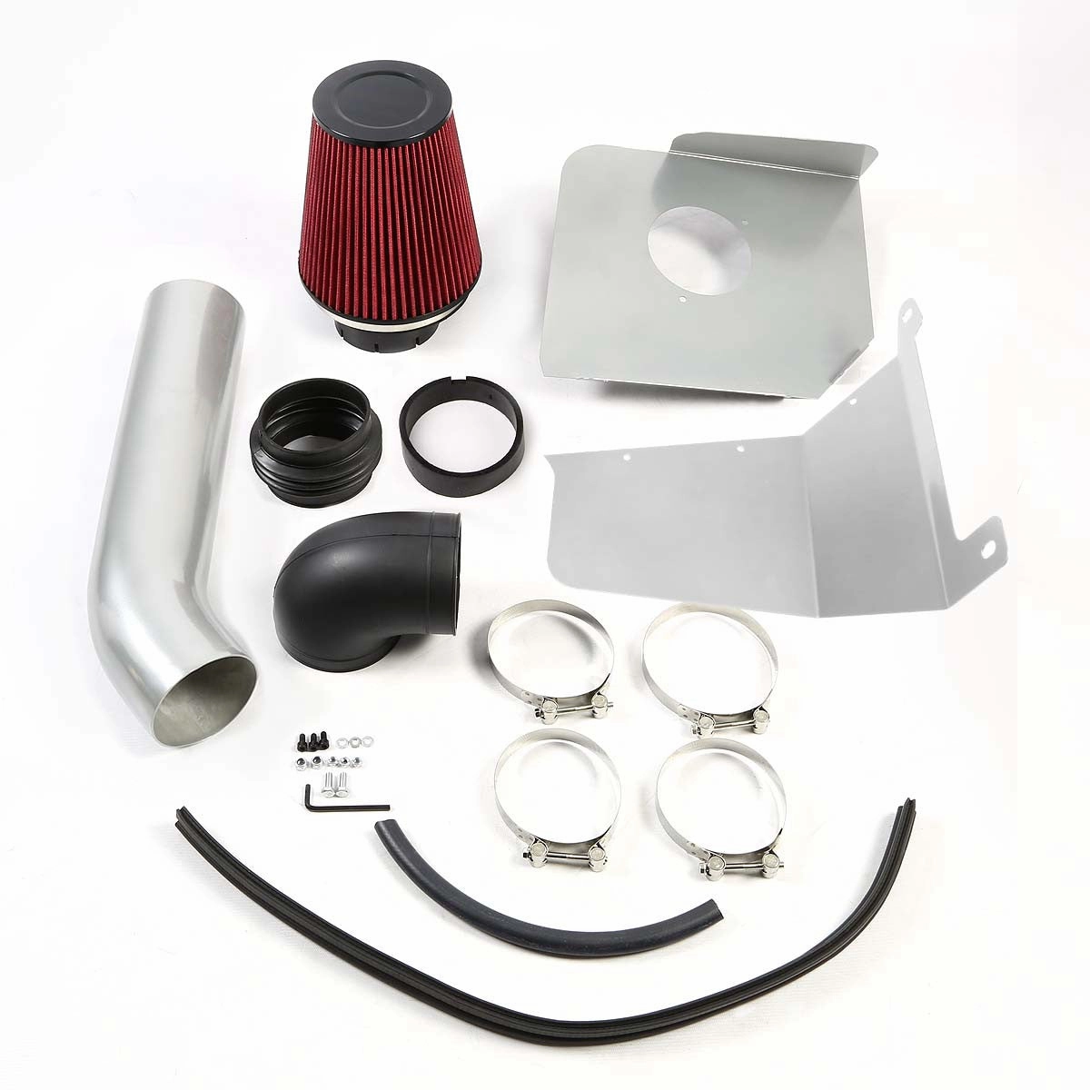 07-08 Chevy Silverado GMC Sierra 4.8L 5.3L 6.0L Aluminum Cold Air Intake w/Heat Shield Filter