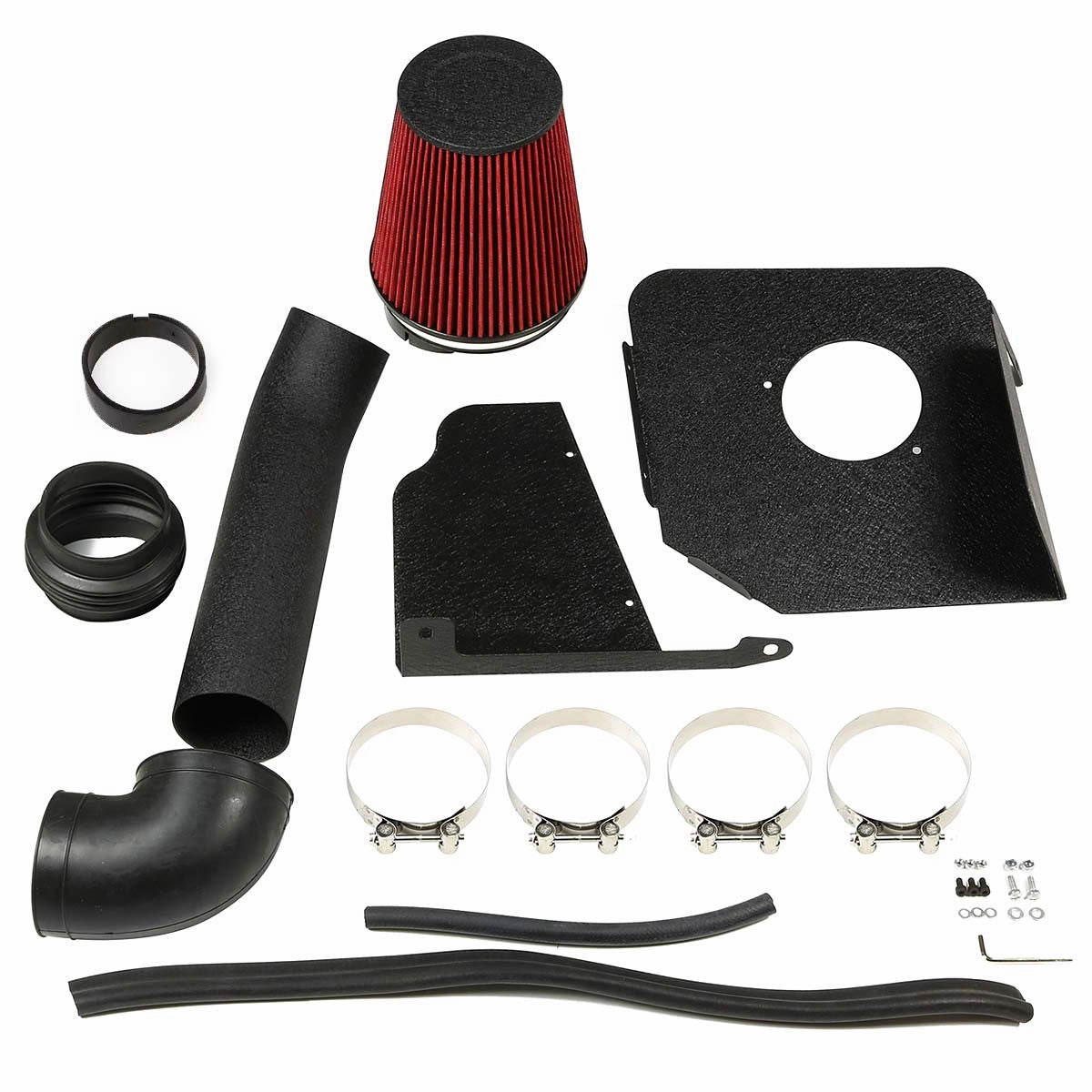 07-08 Chevy Silverado GMC Sierra 4.8L 5.3L 6.0L Black Cold Air Intake w/Heat Shield Filter