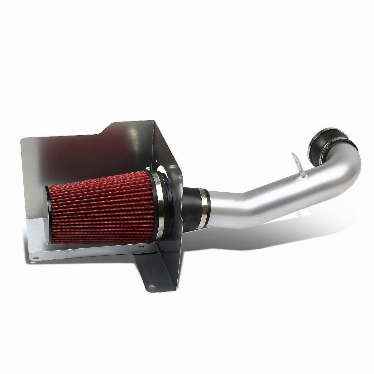 07-08 Chevy Silverado GMC Sierra Yukon Aluminum Cold Air Intake w/Heat Shield Filter - Silver