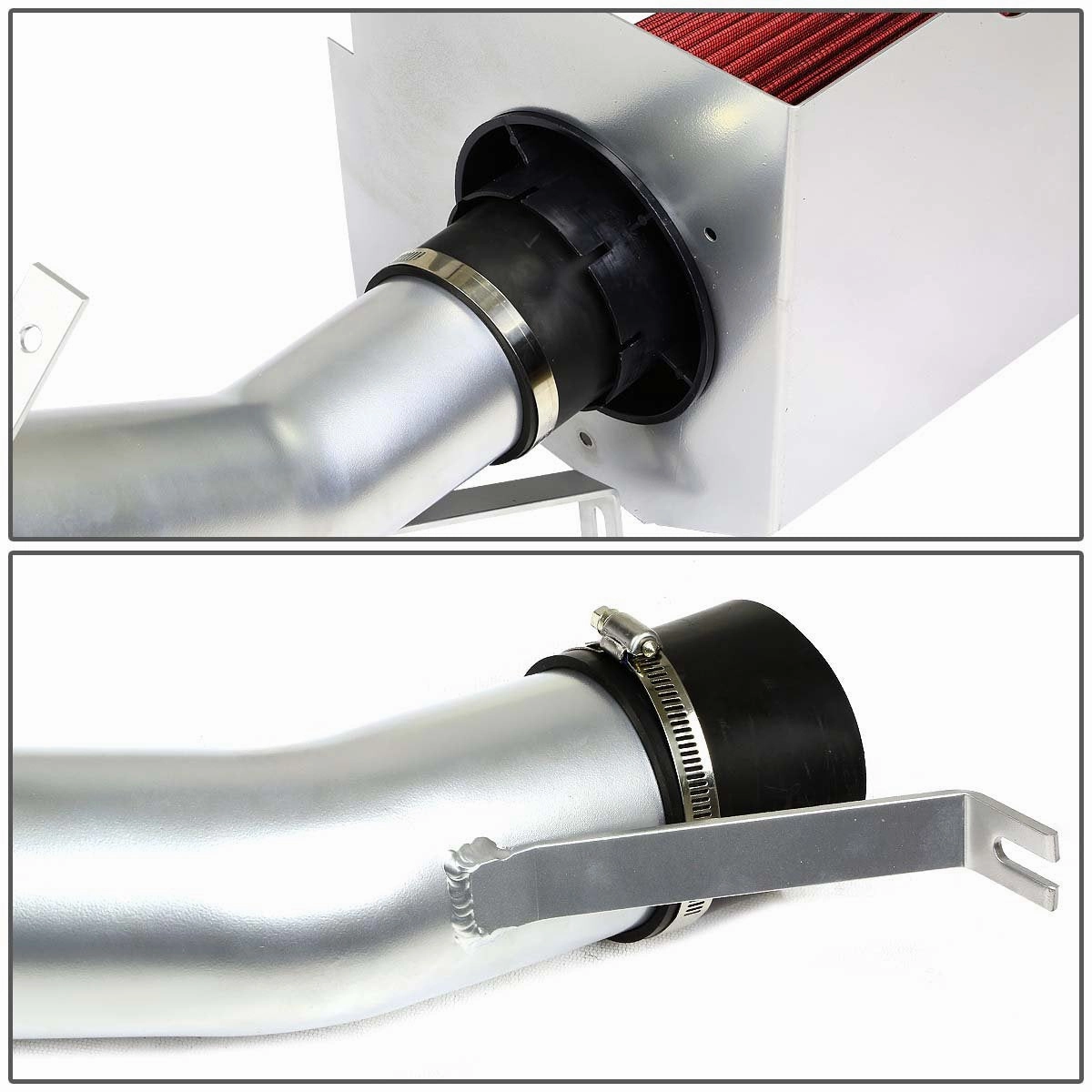 07-08 Chevy Silverado GMC Sierra Yukon Aluminum Cold Air Intake w/Heat Shield Filter - Silver