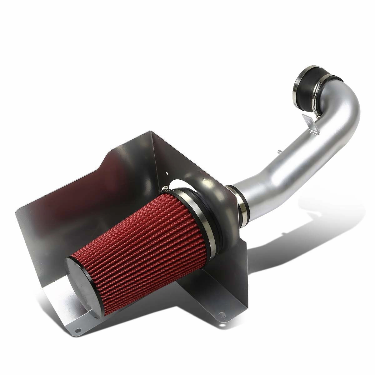 07-08 Chevy Silverado GMC Sierra Yukon Aluminum Cold Air Intake w/Heat Shield Filter - Silver
