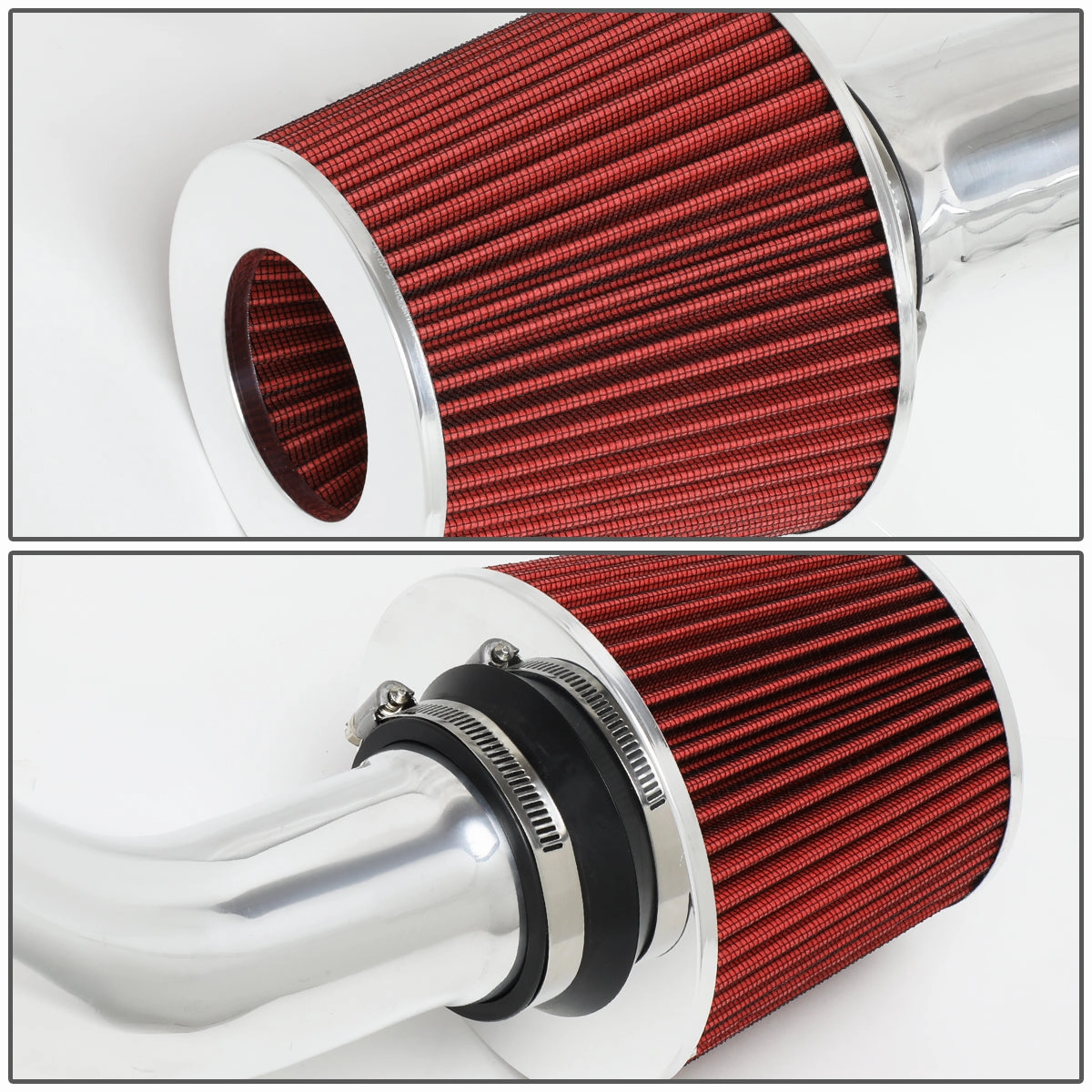 07-08 Nissan Maxima Aluminum Cold Air Intake w/Red Cone Filter