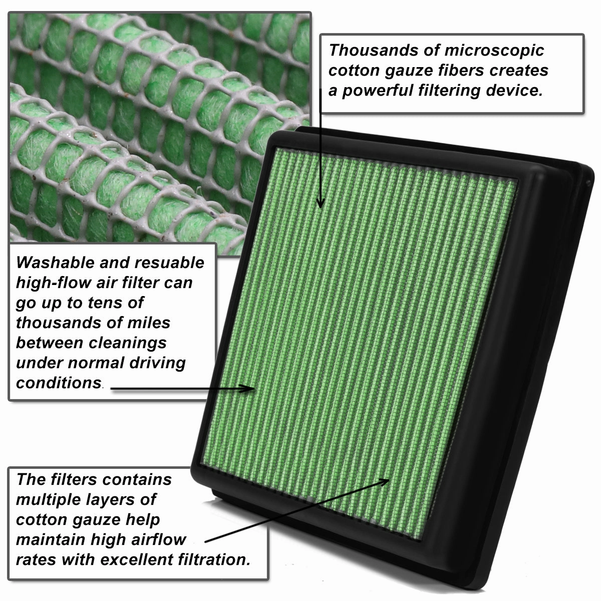 07-11 Chevy Holden Epica 1.8L 2.0L 2.4L 2.5L L4 L6 Drop-in Panel Air Filter