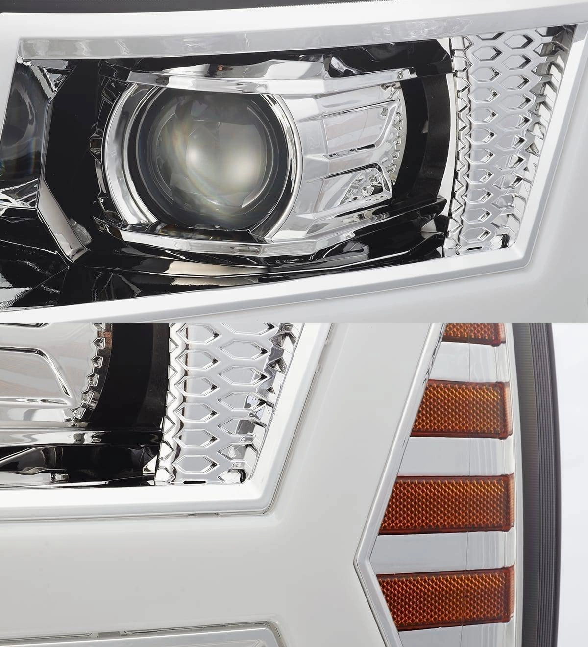 07-13 Chevrolet Silverado LUXX-Series LED Projector Headlights Chrome