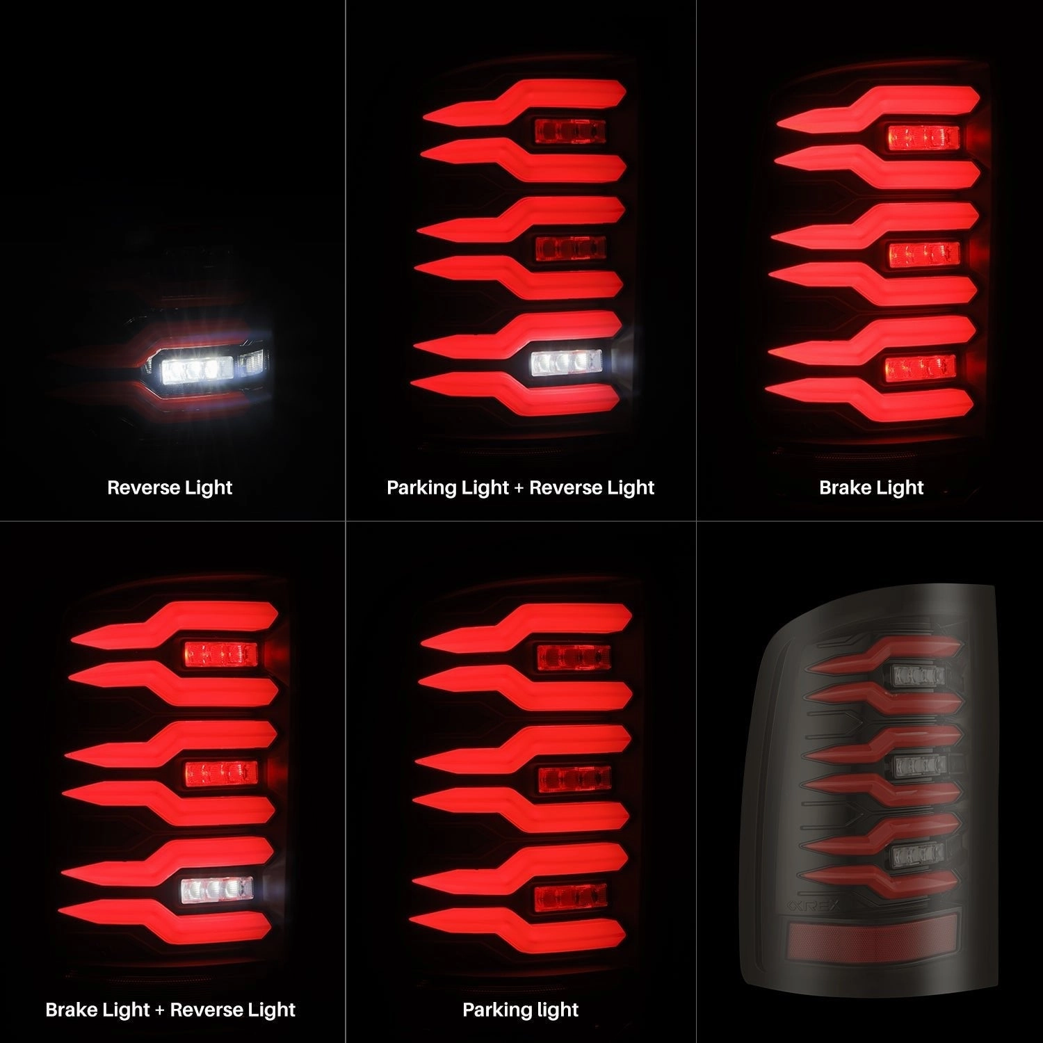 07-13 GMC Sierra LUXX-Series LED Tail Lights Black Red