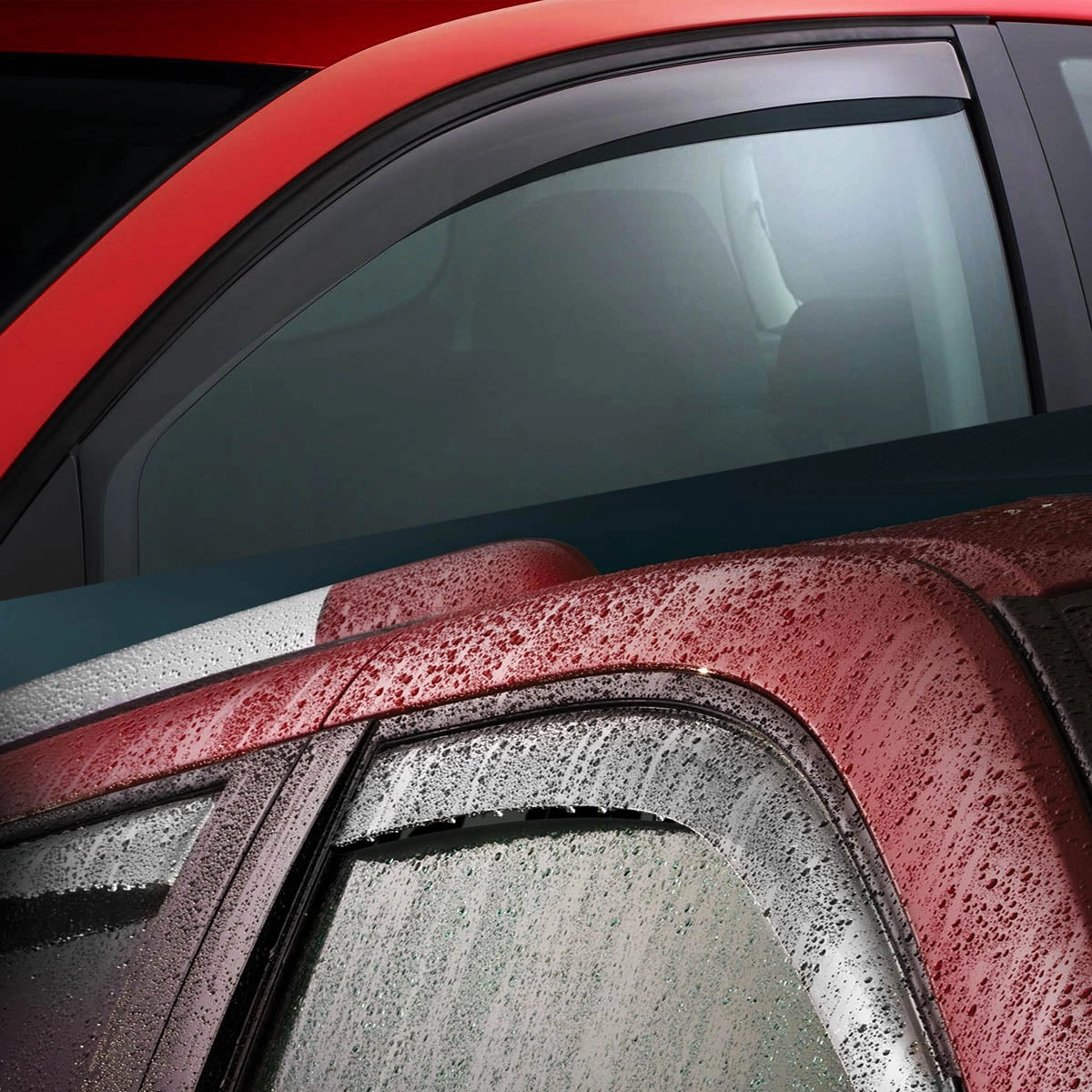 07-14 Jeep Wrangler Tape-On Wind Deflectors Window Visors