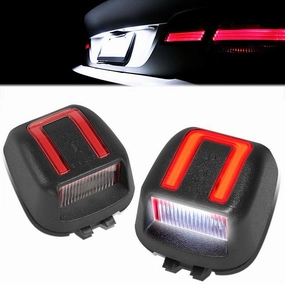 07-19 Nissan Frontier Navara 08-15 Armada White LED Red Tube License Plate Lights