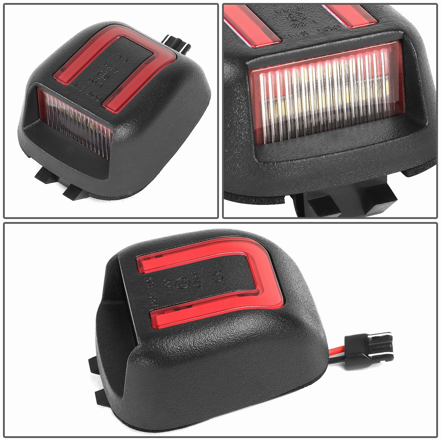 07-19 Nissan Frontier Navara 08-15 Armada White LED Red Tube License Plate Lights