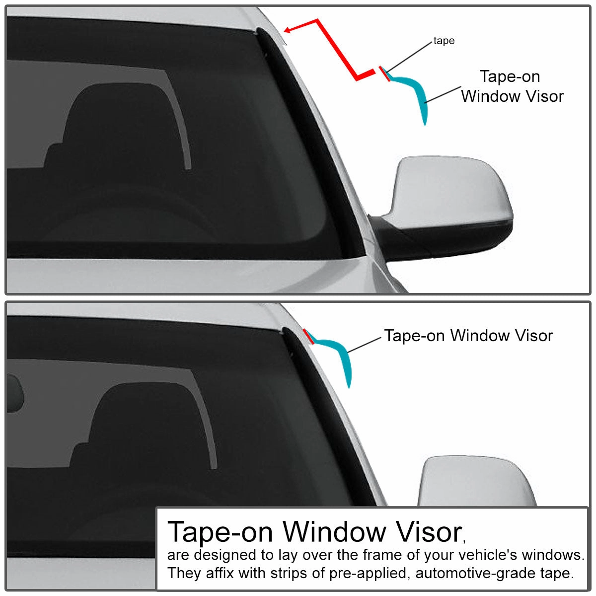 08-09 Acura TSX Wind Deflectors Window Visors Vent Rain Guard - Smoked - Acrylic - 4 Pcs