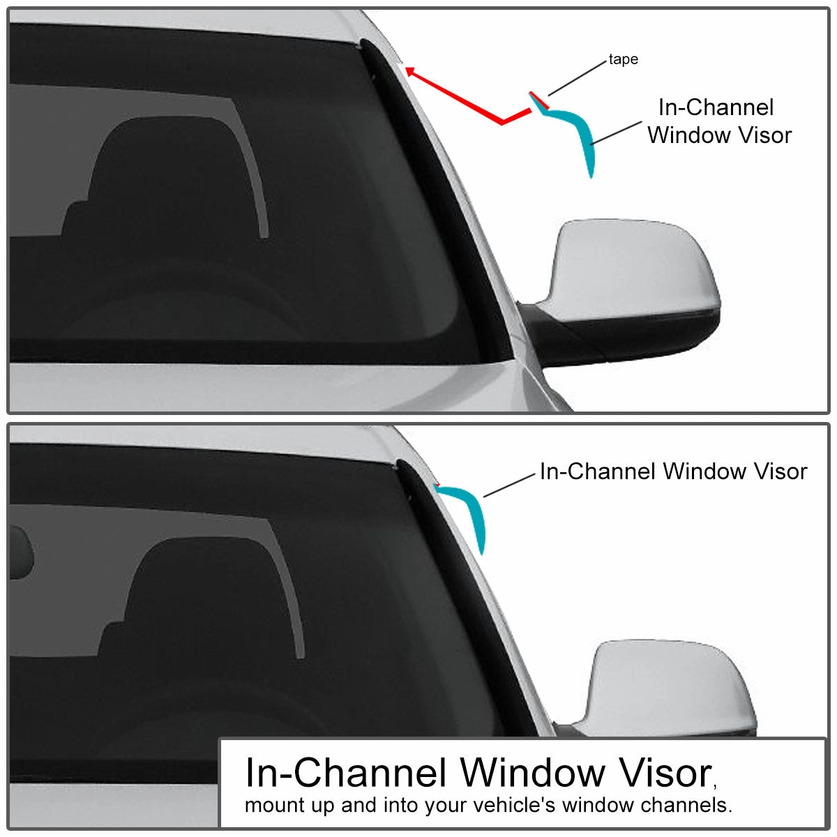 08-10 Saturn Vibe Tape-On Wind Deflectors Window Visors