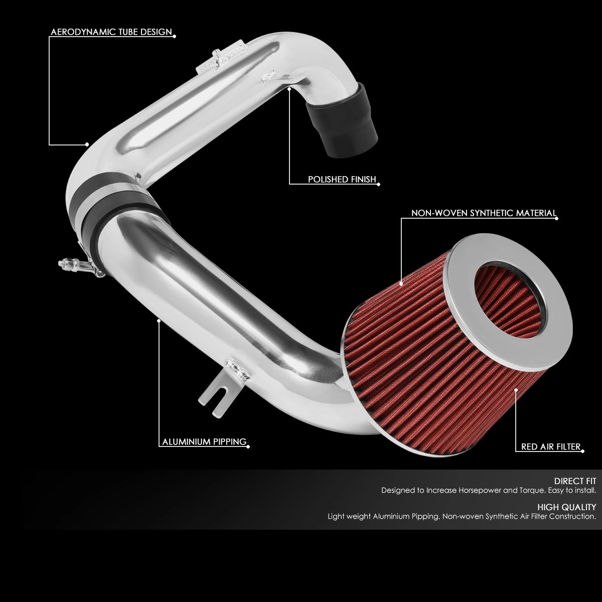 08-15 Scion xB Aluminum Cold Air Intake w/Red Cone Filter