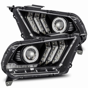 10-12 Ford Mustang LUXX-Series LED Projector Headlights Black