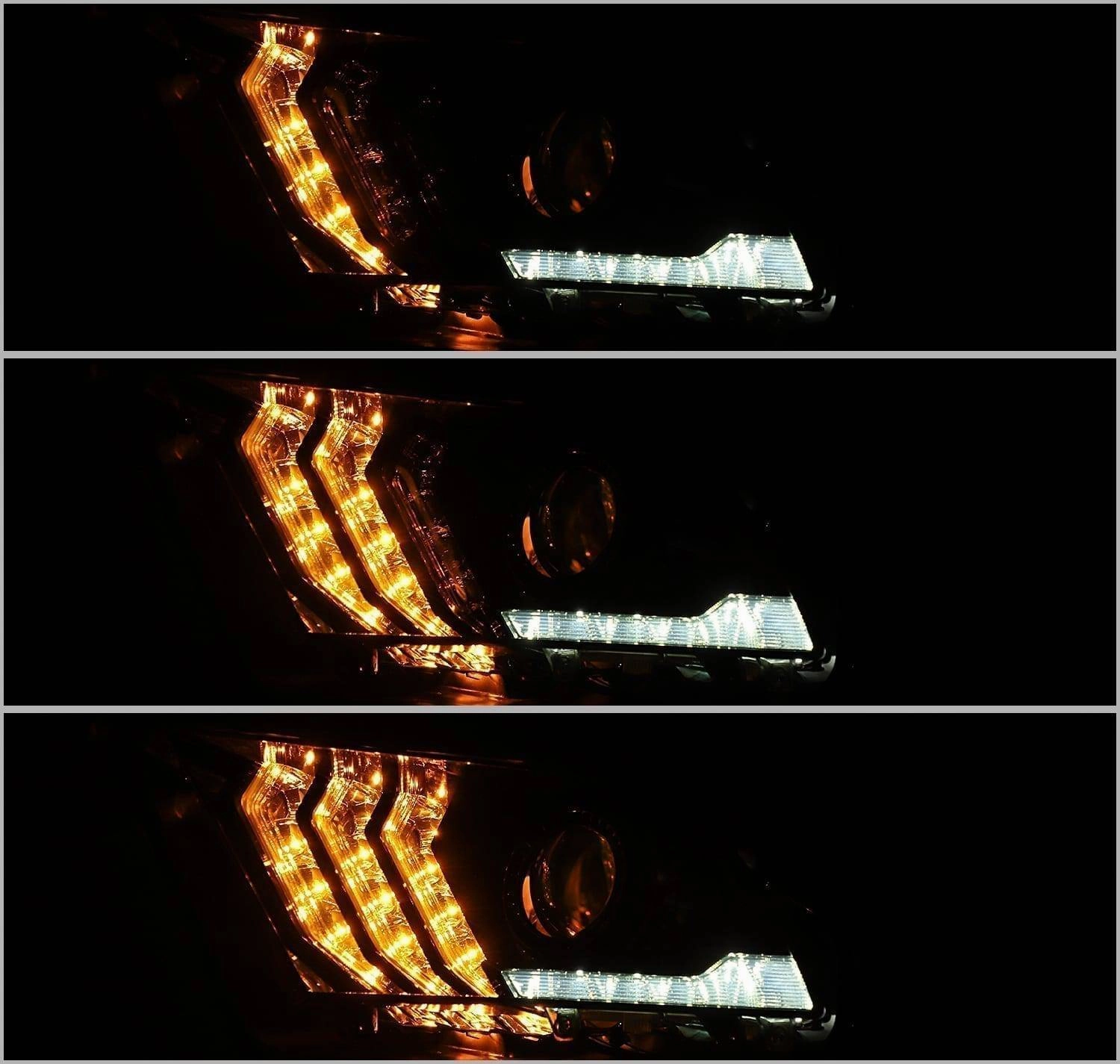 10-12 Ford Mustang LUXX-Series LED Projector Headlights Black