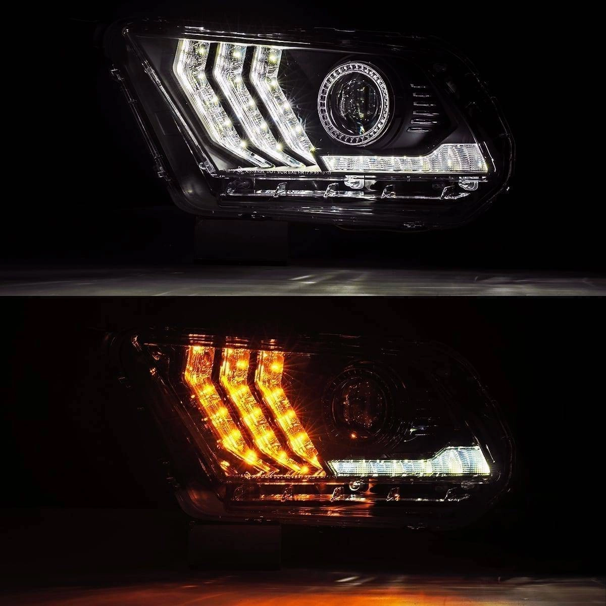 10-12 Ford Mustang LUXX-Series LED Projector Headlights Black