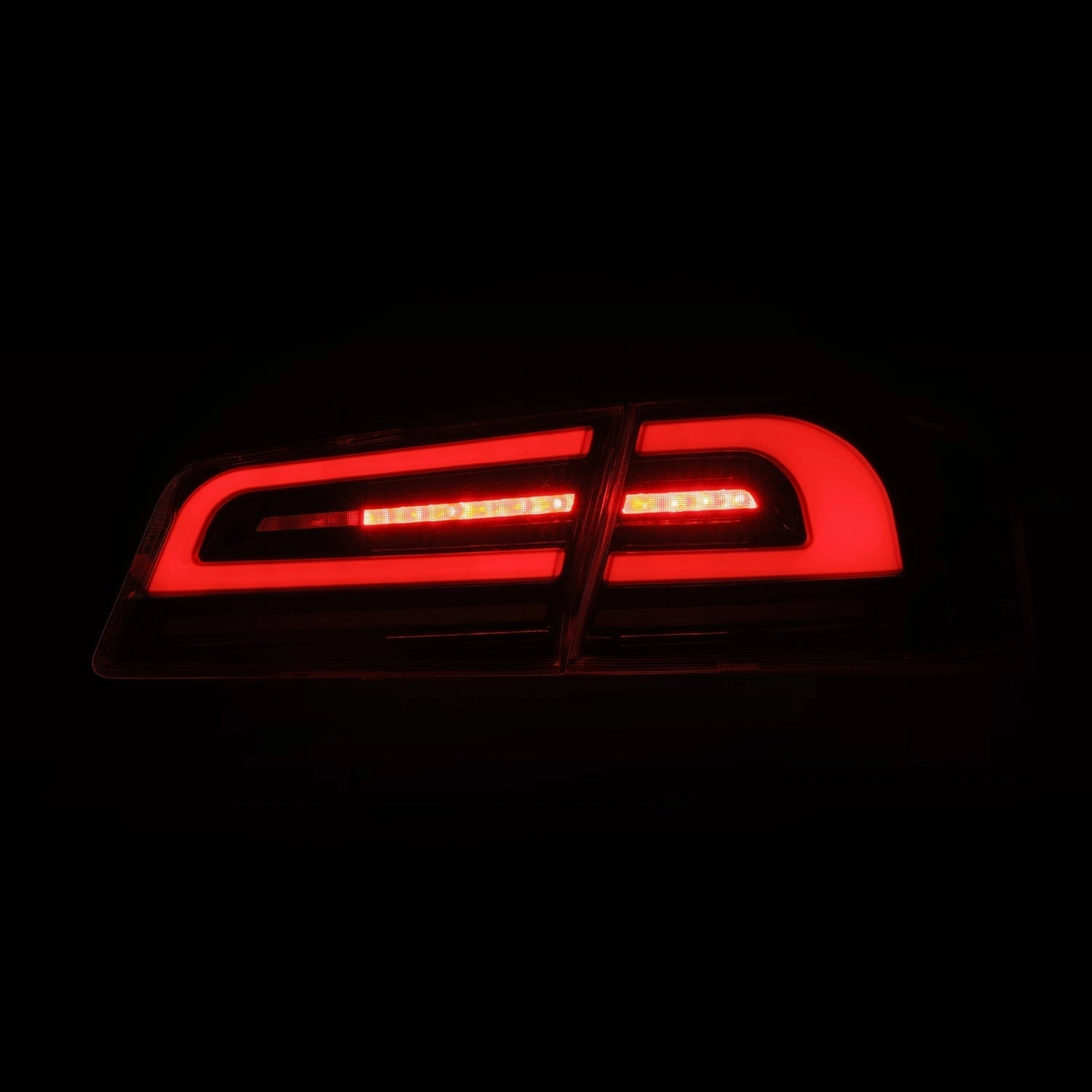 12-21 Tesla Model S LUXX-Series LED Tail Lights Black Smoke (With Black Trunk Center Piece Replacement)