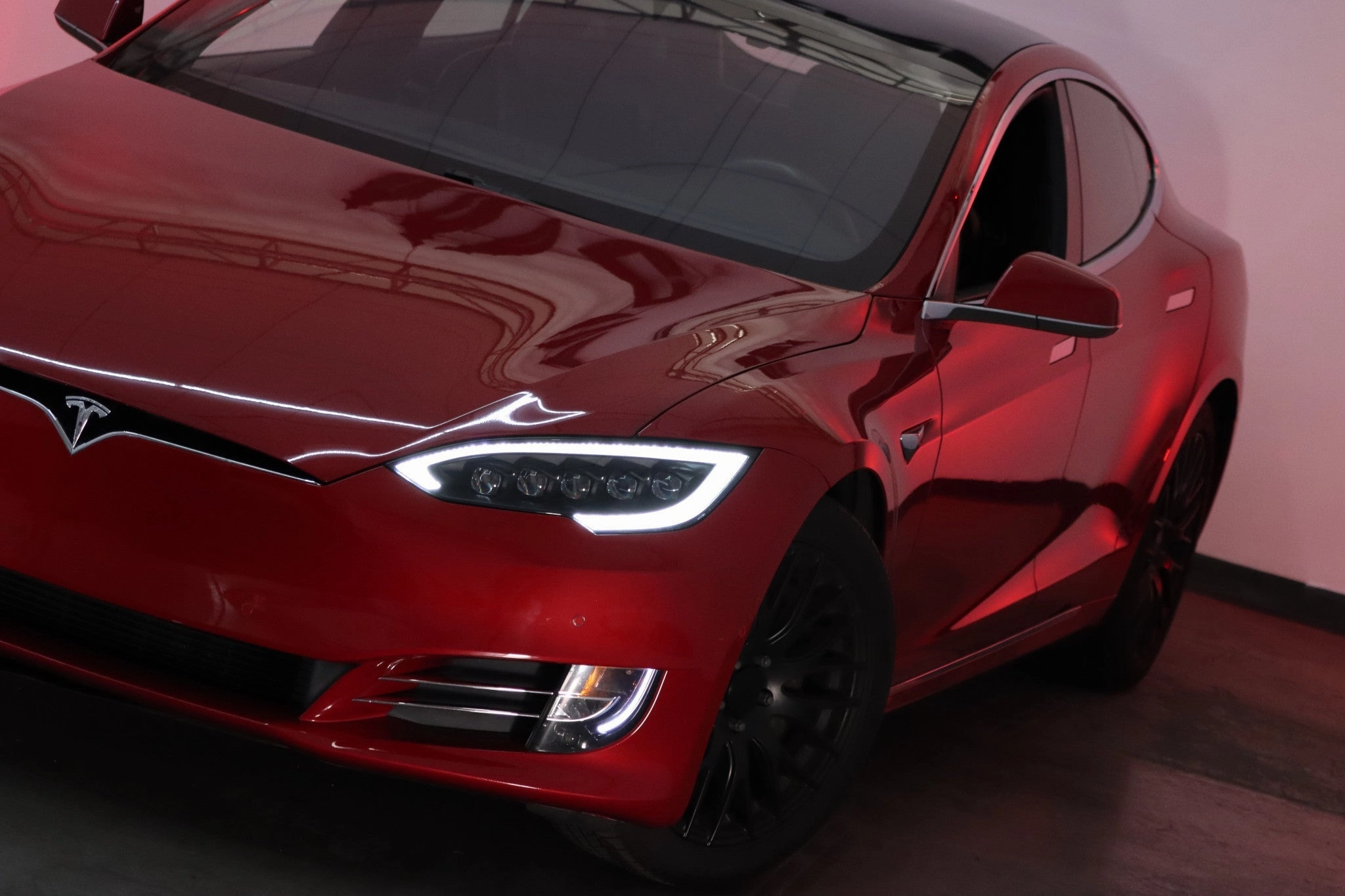 12-21 Tesla Model S NOVA-Series LED Projector Headlights Alpha-Black