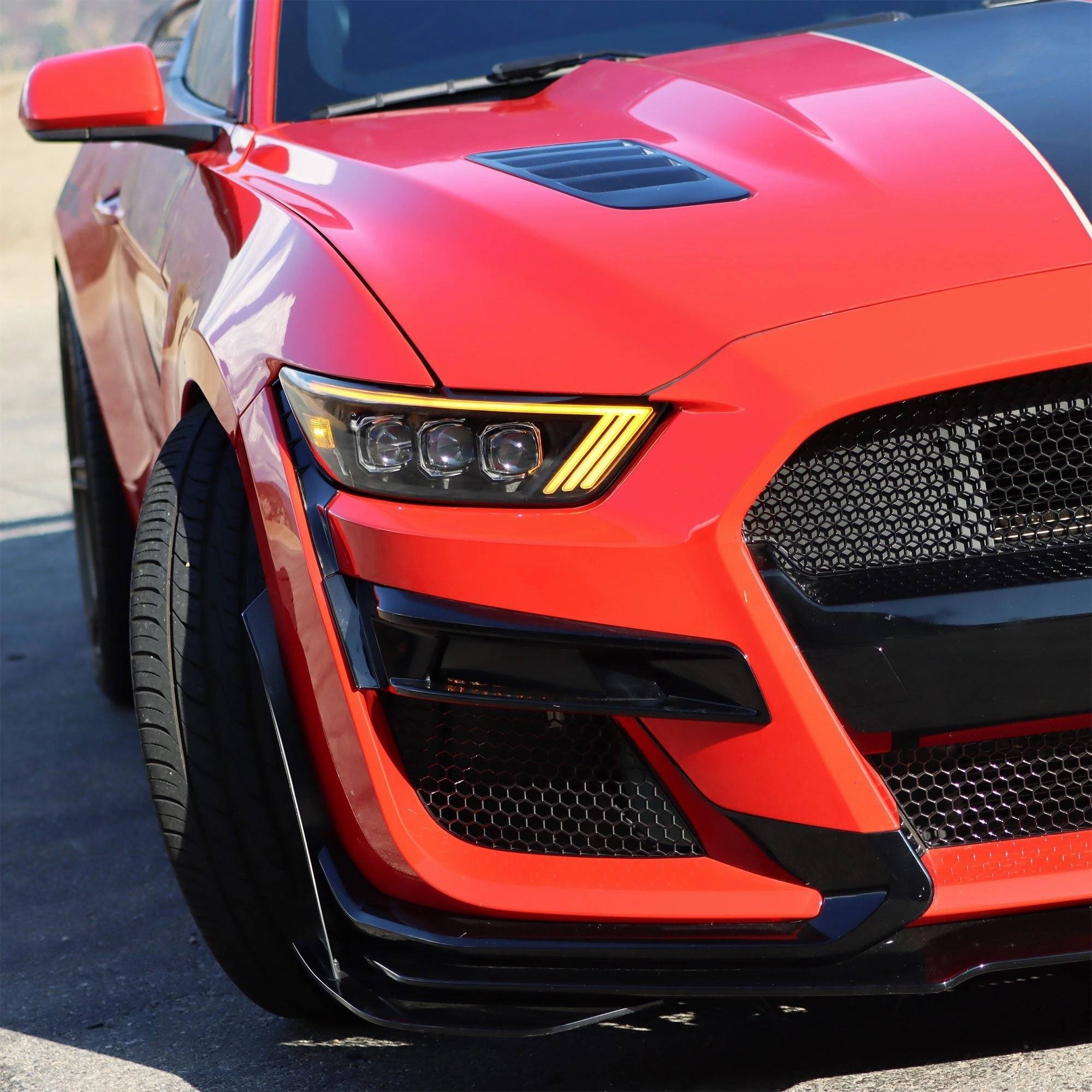 15-17 Ford Mustang/18-20 Mustang Shelby GT350/GT500 NOVA-Series LED Projector Headlights Black