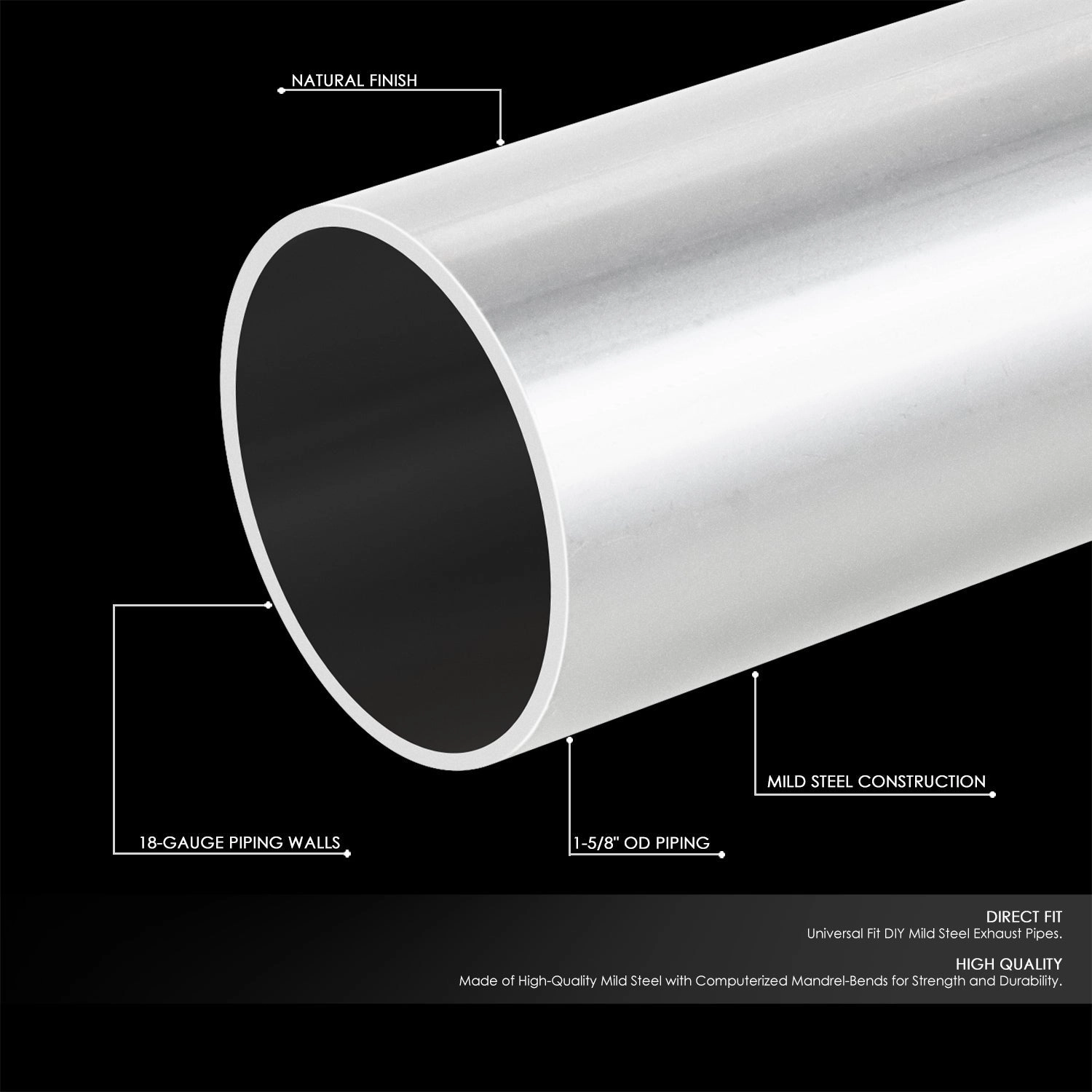 1-5/8 in. OD 180 Degree U Bend Tube Exhaust Pipe