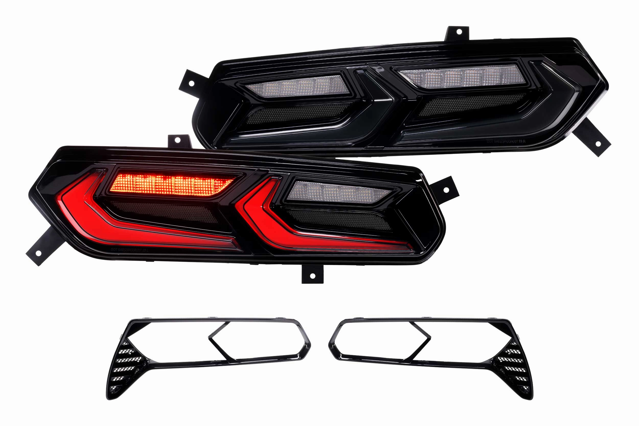 1 Set Smoked C8 Style Lens XB LED Tail brghts <br>14-19 Chevy Corvette C7