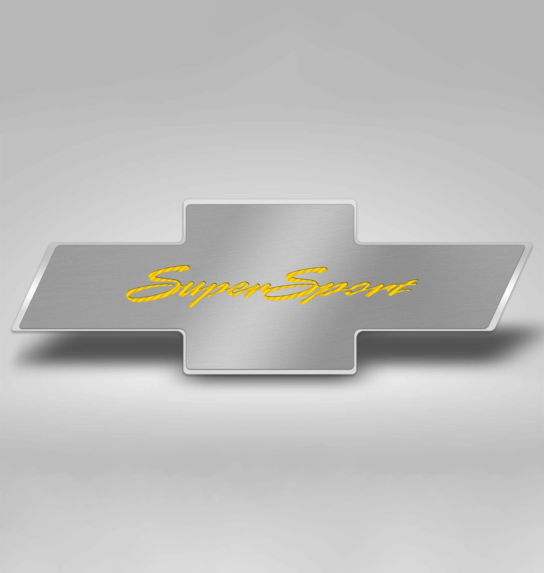 2010-2015 Camaro SS - Hood Badge w/Super Sport Emblem for Factory Pad - Stainless