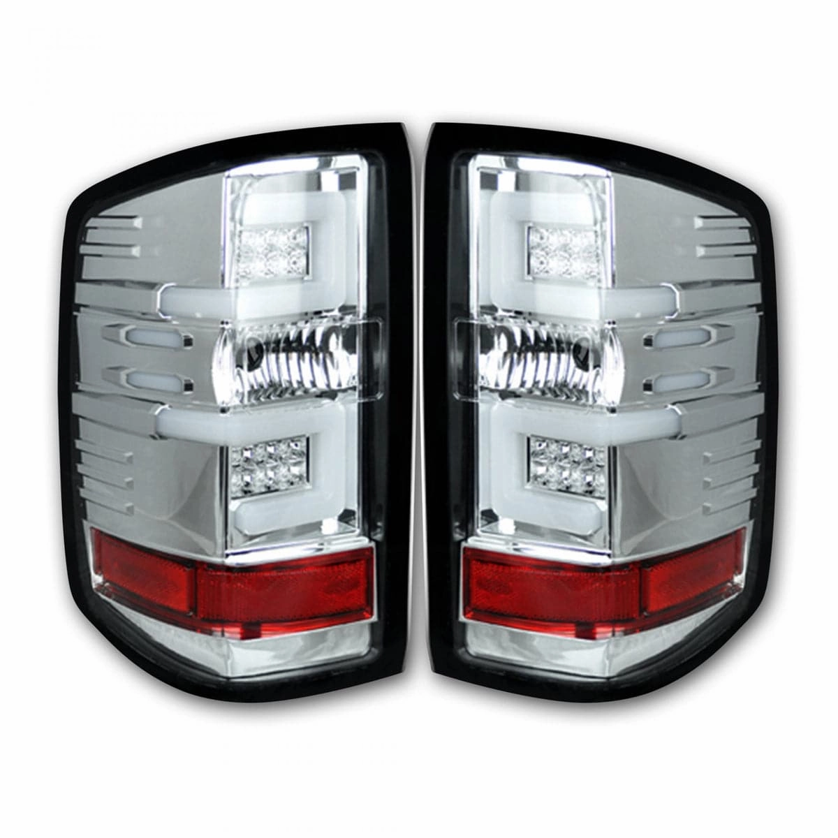 2016-2018 Chevrolet Silverado RECON Clear Lens (Paintable) OLED Tail Lights (Replaces Factory OEM LED Tail Lights ONLY)
