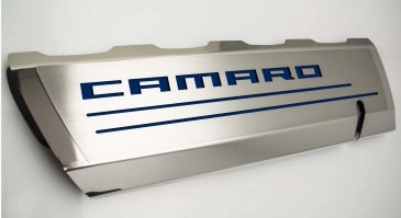 2016-2021 Camaro SS - Fuel Rail Cover Overlays with CAMARO Cutout 2Pc - Polished Stainless Steel