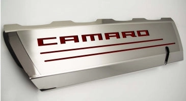 2016-2021 Camaro SS - Fuel Rail Cover Overlays with CAMARO Cutout 2Pc - Polished Stainless Steel