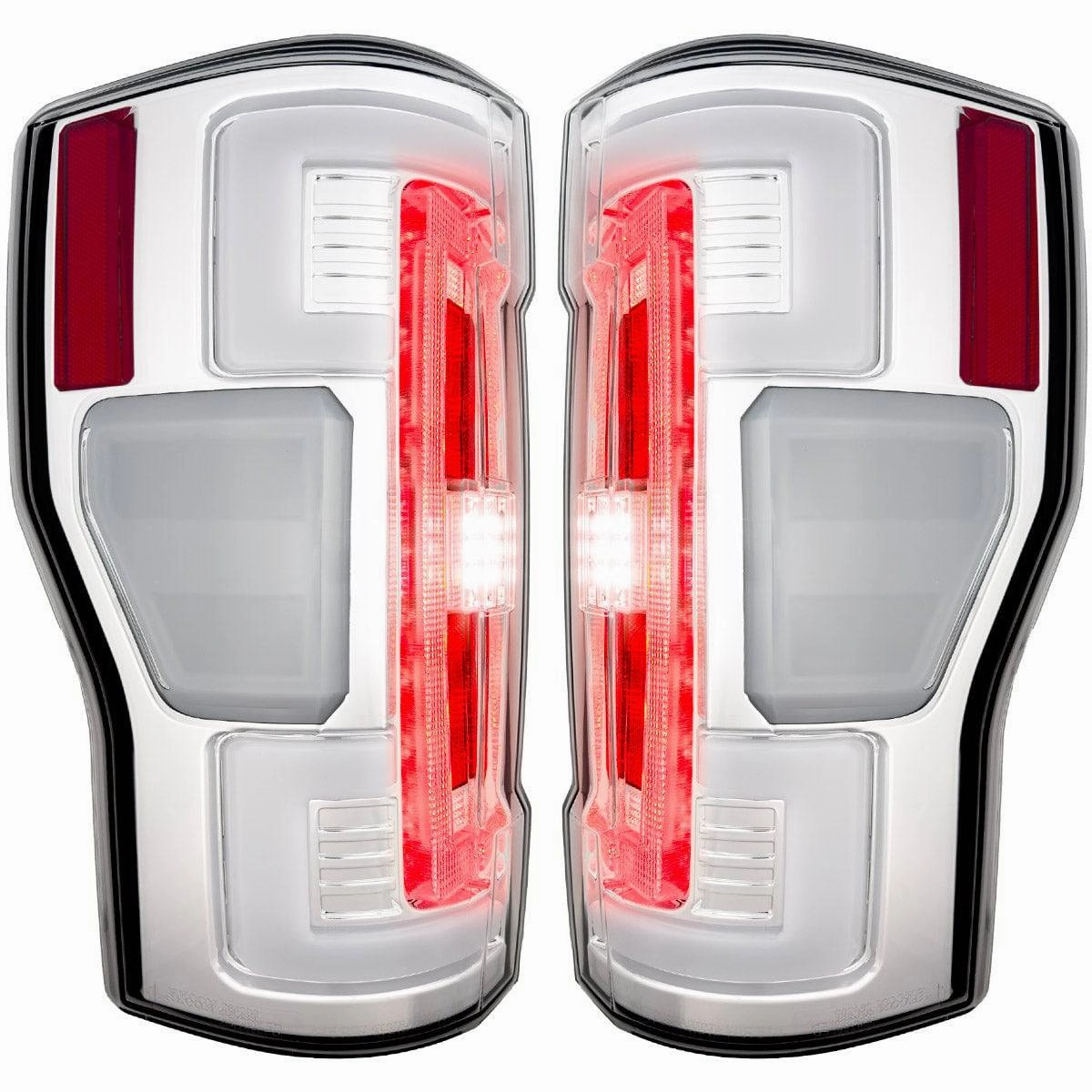 2017-2019 Ford SuperDuty RECON Clear Lens (Paintable) OLED Tail Lights (Replaces OEM Halogen)