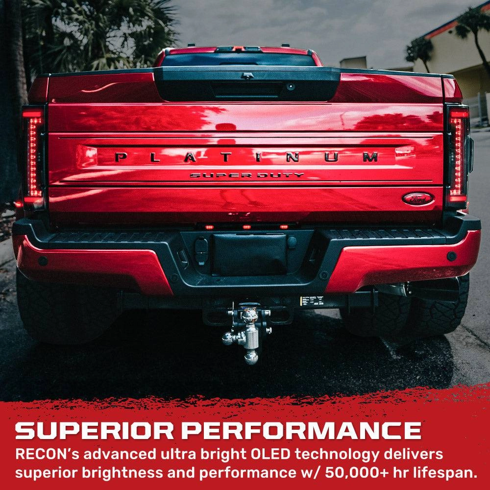 2017-2019 Ford SuperDuty RECON Smoked OLED Tail Lights (Replaces OEM Halogen)