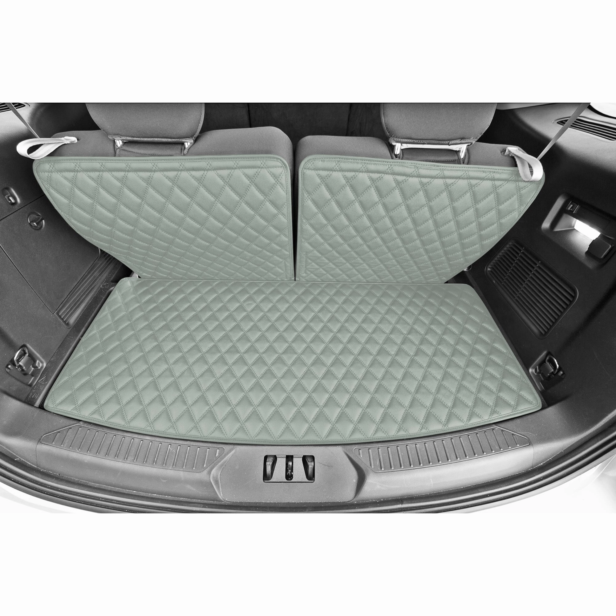 2020-2022 Ford Explorer Faux Leather Custom Fit Trunk Mats - Gray