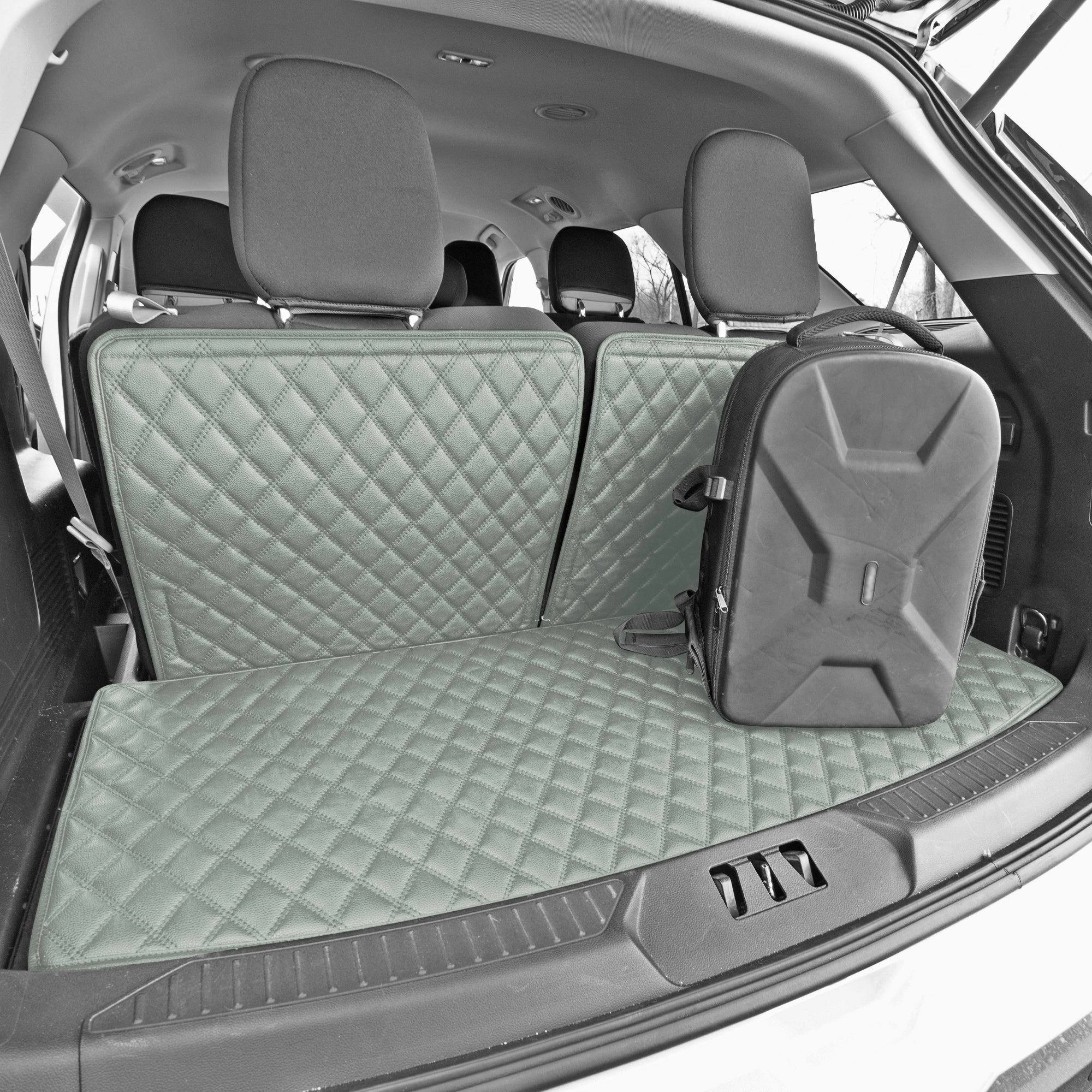 2020-2022 Ford Explorer Faux Leather Custom Fit Trunk Mats - Gray