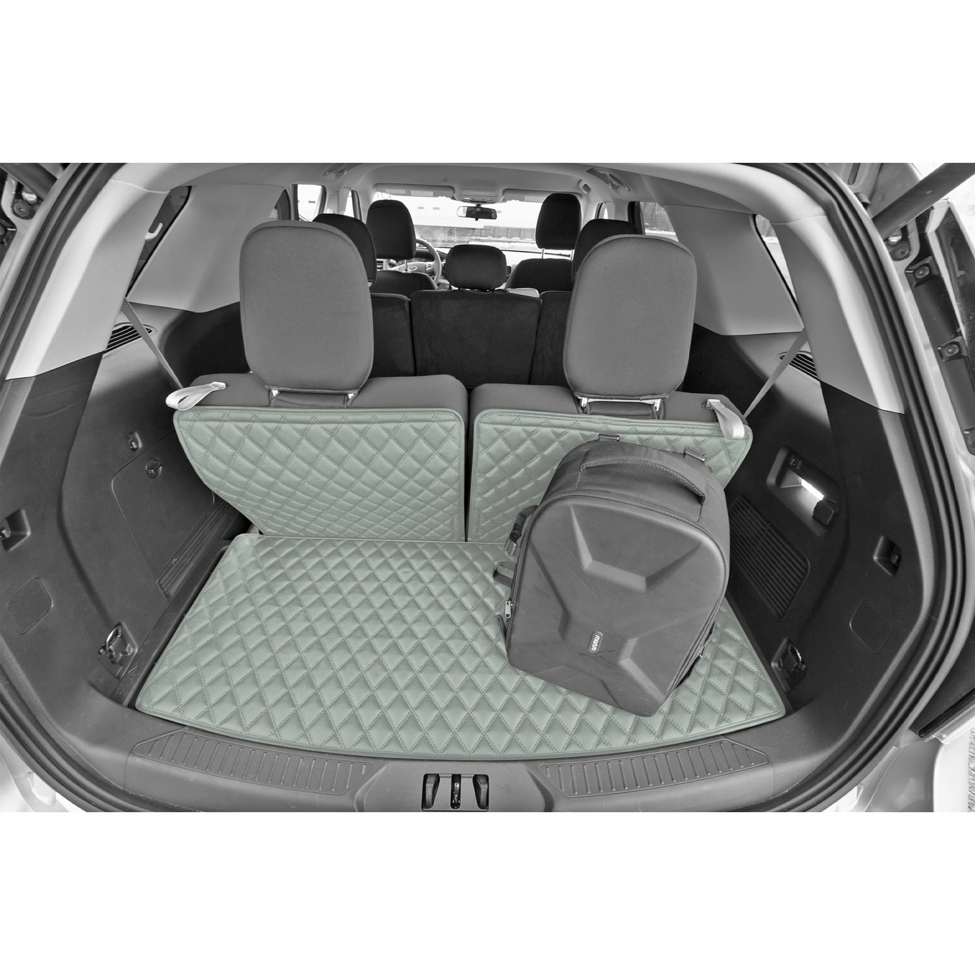 2020-2022 Ford Explorer Faux Leather Custom Fit Trunk Mats - Gray