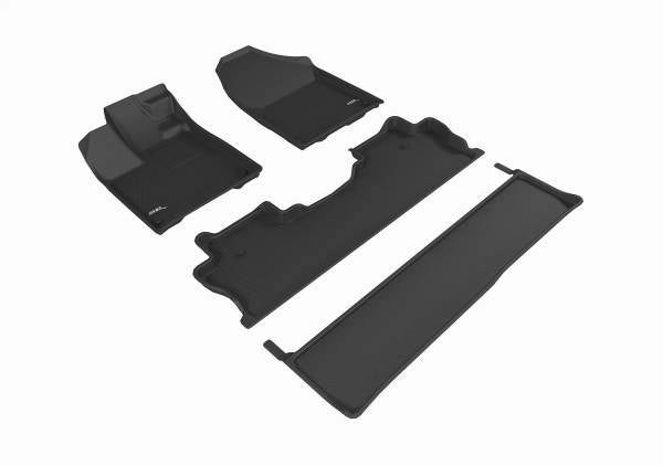 3D MAXpider Floor Mats Honda Ridgeline (17-23) All-Weather Kagu Series Black - Front / Second / Third  Row