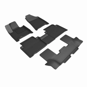 3D MAXpider Floor Mats Hyundai Santa Fe Hybrid 7 Seater (2024) All-Weather Kagu Series - Front / Second / Third Row